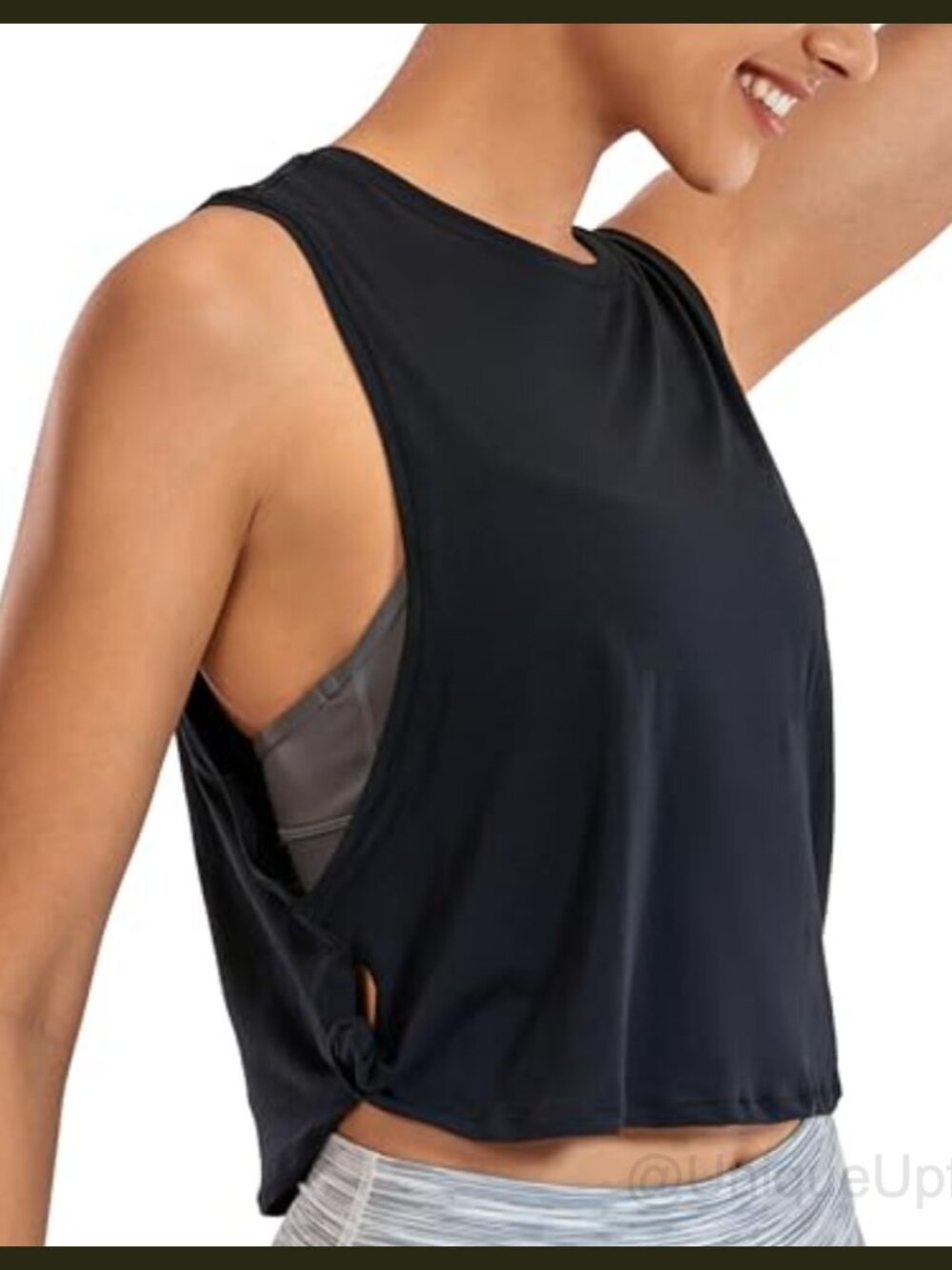 Pima Cotton Cropped Tank Top Sleeveless Loose Fit Workout Yoga